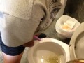 Having a blast taking a leak with the go girl penis!