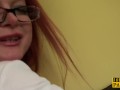 British redhead sub spanked before cockriding