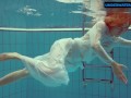 Redhead Diana hot and horny in a white dress