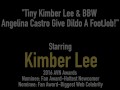 Tiny Kimber Lee & BBW Angelina Castro Give Dildo A FootJob!