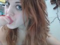 Amateur Redhead MissMolly Rides A Dildo Hard