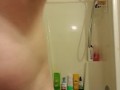 Shower Rinse and Rub with Uncircumcised Cock