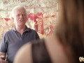 Surprise threesome for rich old man from teen girlfriend