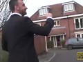 Mature British whore anally drilled hard before swallowing