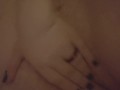 Chubby hottie plays with herself in the bath