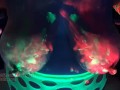 BBW milf 40 k huge boobs big nipples finger paints breast black light