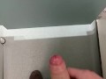 Risky, jerking off and cumming in a public toilet in middle of the day