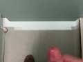 Risky, jerking off and cumming in a public toilet in middle of the day