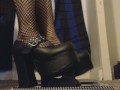 Goth Girl Tramples and Steps All Over Your Dick in her New Platform Heels