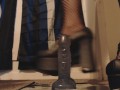 Goth Girl Tramples and Steps All Over Your Dick in her New Platform Heels