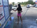 Public Car Wash Masturbation on a Busy Street