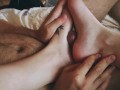 Quick Homemade Morning Footjob and Solefuck to Cum on Feet