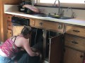 Teen fucks lucky plumber in the kitchen - Erin Electra