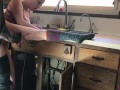 Teen fucks lucky plumber in the kitchen - Erin Electra