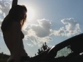 erotic tape: husband filming ex-wife washing his car outdoors