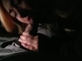 Teen girl sucking dick in car at the drive in