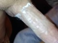 Massive cream pie from tiny asian pussy, covers fat white cock