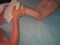 Amazing Teen Feet Solefuck Footjob Cumshot | Cum on Soles with Long Toes