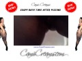 Pissing Hairy Ebony BBW Over Toilet Before Bathtub Soapy Wash - Cami Creams