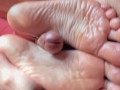 Perfect Teen Feet Solejob Massive Cum | Footjob Soles Long Toes Worship