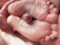 Perfect Teen Feet Solejob Massive Cum | Footjob Soles Long Toes Worship