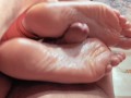 Perfect Teen Feet Solejob Massive Cum | Footjob Soles Long Toes Worship