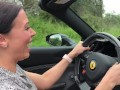 Rachel Starr drives a Ferrari