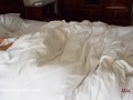 Amateur couple having morning passionate sex in the bedroom. Mia Bandini