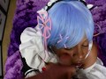 Re:Zero- Rem & Ram the Demon maids shall please you now.~Blowjob facial POV