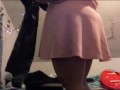 cleaning in a short dress and heels - and tits