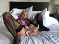 Blonde teen fuck her ass with a dildo and squirts