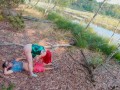 Poison Ivy Batman Kiss and Rides his Cock to Creampie on a Forest Lake