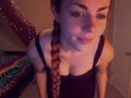 AwesomeKate - Teen Redhead w/ Braided Pigtails Performs Hitachi Cum Show