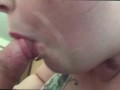 18 Teen&nbsp;Girl Sucks Daddy's Cock And Gets Her Pussy Cream pied