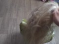 Stroking long hair,hairjob ,hair, fingering,cumming on hair