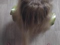 Stroking long hair,hairjob ,hair, fingering,cumming on hair