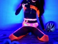 Neon Moon - Blacklight panty stuffing & bad dragon creampie