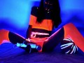 Neon Moon - Blacklight panty stuffing & bad dragon creampie