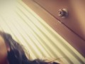 Horny as fuck hot babe licks out cream pie cum from her own pussy