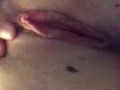 Pulling my cum soaked panties out of my tight cunt.