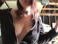 Busty Teen Smoking & Flashing Tits