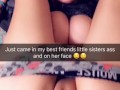 Friends sisters little ass filled with my cum on snap