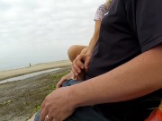 Real Amateur Public Sex Risky on the Beach !!! People walking near...