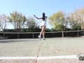 PAWG Paige Turnah outdoor tennis lessons turn in a pussy masturbation