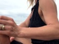 More Real Amateur Public Sex Risky on the Beach !!! People walking near...