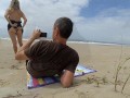 More Real Amateur Public Sex Risky on the Beach !!! People walking near...