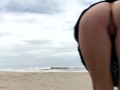 More Real Amateur Public Sex Risky on the Beach !!! People walking near...