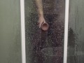 Big ass wife. Shower masturbation with a suction cup dildo made me cum hd