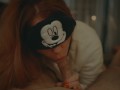 Mickey Mouse Cosplay Blindfold Sensual Blowjob Massive Cumshot Redhead POV