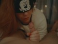 Mickey Mouse Cosplay Blindfold Sensual Blowjob Massive Cumshot Redhead POV